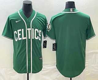 Men%27s Boston Celtics Blank Green Stitched Baseball Jersey